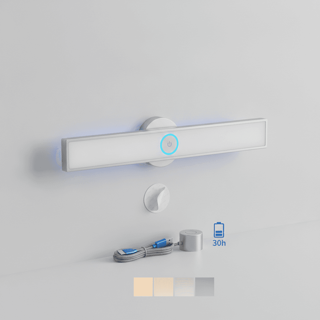 Applique Murale LED Tactile — Sans Fil Rechargeable - Image 1