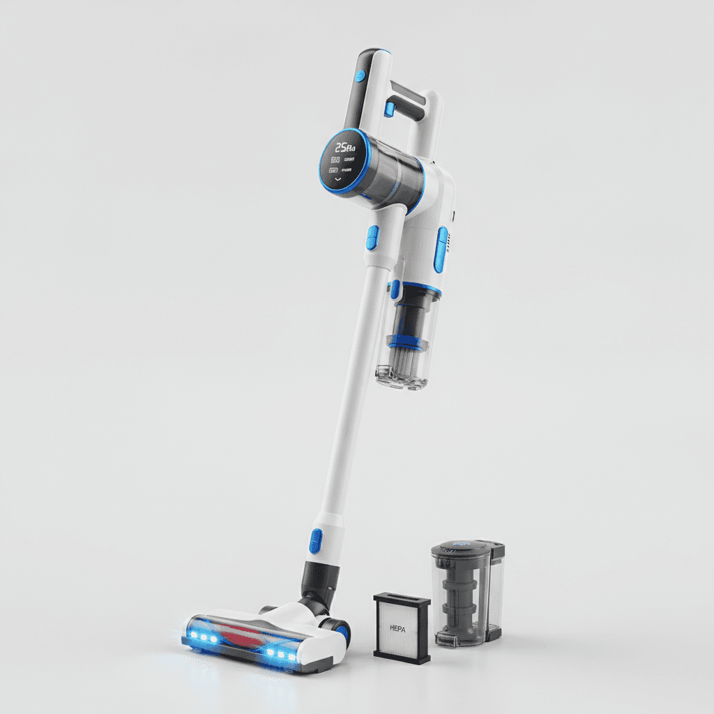 Aspirateur Balai Sans Fil 25kPa — Brosse LED
