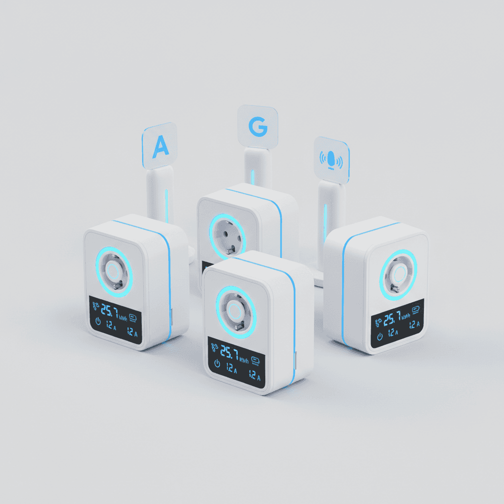 Prises Connectées WiFi — Pack de 4, Mesure Conso