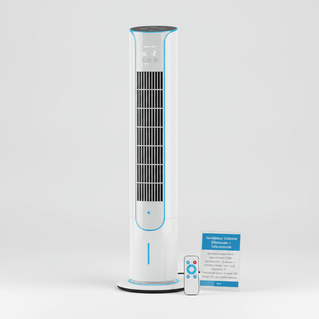 Ventilateur Colonne Silencieux — Oscillant Télécommande